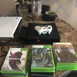 Xbox 360 with games